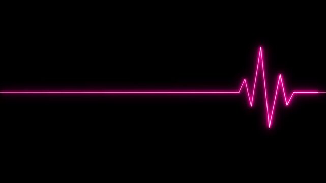 EKG 60 BPM Loop Screen, Red w/ Grid. Heart rate monitor / electrocardiogram (EKG or ECG) loop beeping at 60 beats per minute for screen savers or computer monitor displays,