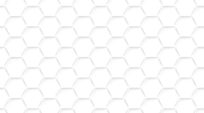 White 3D hexagon geometric pattern background for modern tech design