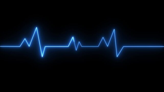 Cardiogram cardiograph oscilloscope screen. EKG 002: An electrocardiogram heart monitor pulses on a blue grid (Loop)