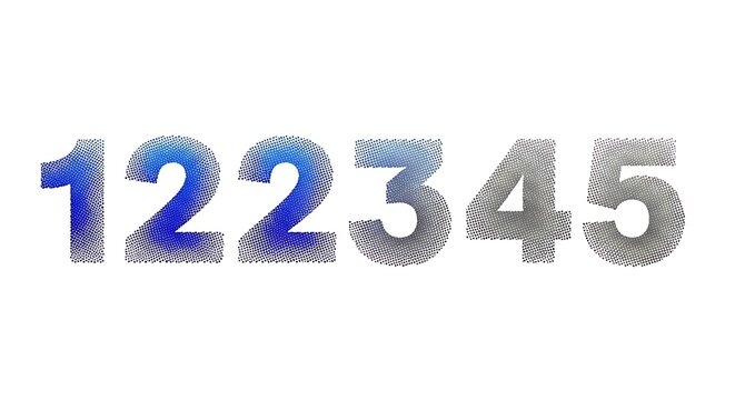 Number Sequence 1 2 2 3 4 5 in Gradient Style.