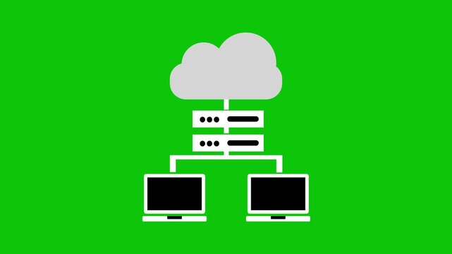 Minimalist proxy server icon with two connected computer nodes and a shield symbol, representing secure network routing and internet privacy. Simple line art design isolated on a white background,