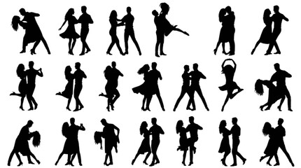 Fototapeta premium Silhouette illustration of people walking and running in a park isolated on transparent background, Vector