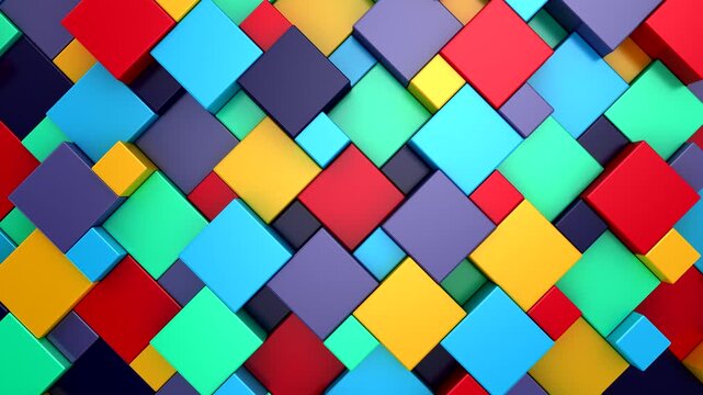 Background of Cubes. Abstract motion, loop, 3d rendering, 4k resolution
