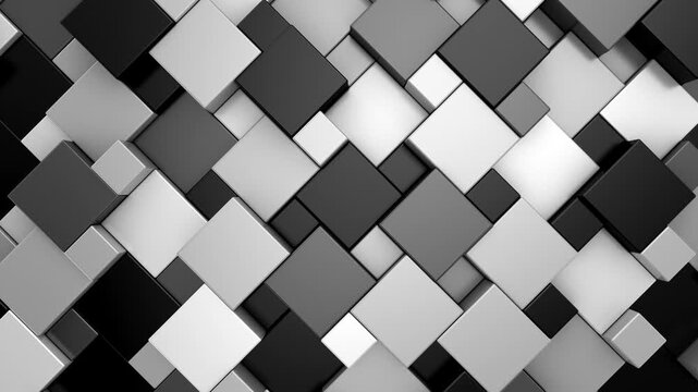 Background of Cubes. Abstract motion, loop, 3d rendering, 4k resolution
