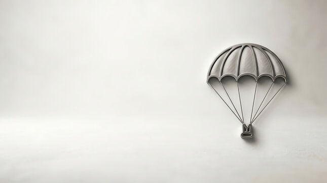Whimsical Eggs Parachuting Through Blue Sky in a Row with Gift Box Adventure and Freedom Vector Concept for Extreme Air Sports Delivery Illustration
