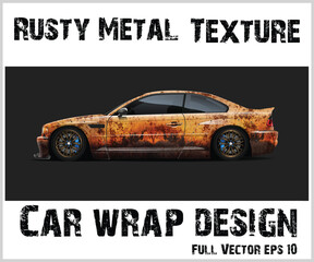 Fototapeta premium Rusty Metal Texture Car Wrap Design