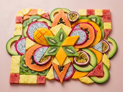 Vibrant Tropical Fruit Platter Arrangement.