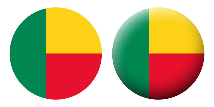 Vector illustration of Benin flag set on transparent background