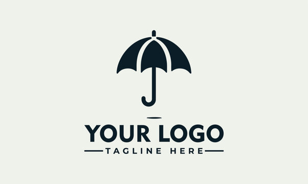Simple umbrella logo design, symbolizing protection and security for your brand