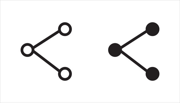 Modern share icon collection with outline and solid styles. Clean vector illustration isolated on a white background, ideal for social media, mobile applications, websites, user interfaces, and digita