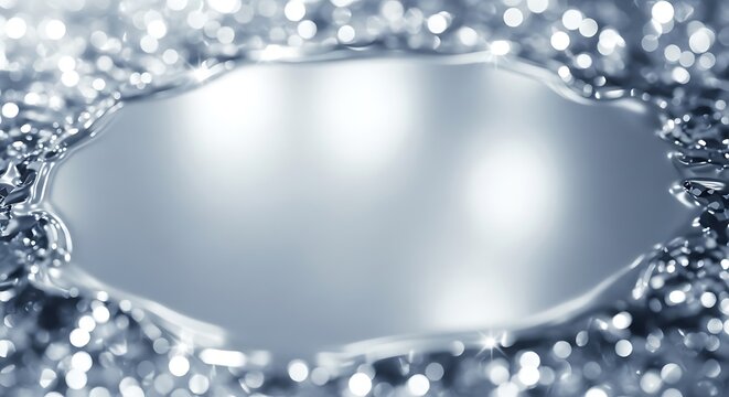 Close-Up of Water Droplets on Mirror Surface with Reflection.