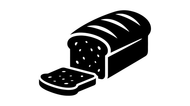 Vector illustration of vector icon of a loaf of sliced bread on a transparent background