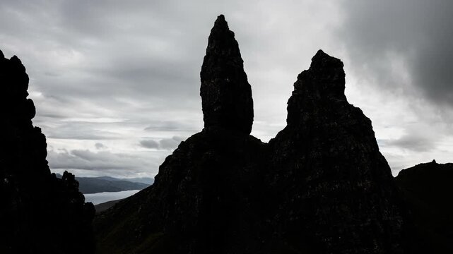 Timelapse of Old Man of Storr on Isle of Skye, Scotland