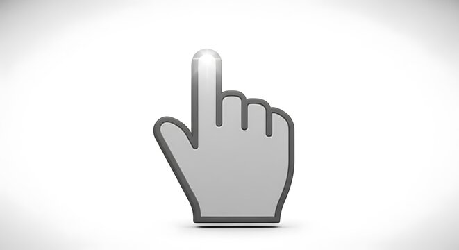 Digital Touchscreen Cursor Icon for User Interface Design.