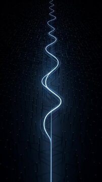 Cybersecurity Glowing Blue Digital Line on Dark Abstract Background with Data Network, Futuristic Technology, Digital Network Protection, Glowing Light Line, Abstract Data Stream Concept