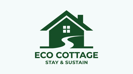 Fototapeta premium Eco Cottage Stay and Sustain Logo Design.