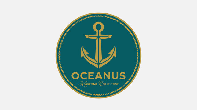 Oceanus Anchor Logo Design with Nautical Theme.