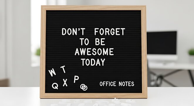 Inspirational Office Note with Motivational Quote for Productivity.