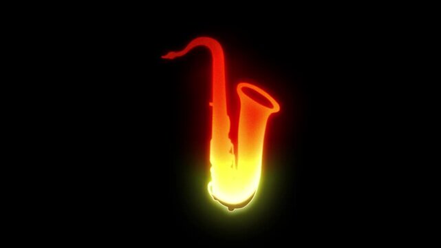 A thermal-style saxophone silhouette glowing from red to white-hot. A vibrant, abstract representation of jazz energy, sonic power, and raw passion, perfect for modern musical and audio-themed project