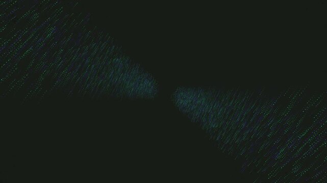 Colorful particles stream diagonally across a black background in a futuristic 3D animation loop ideal for high tech web hero backgrounds and dark mode headers