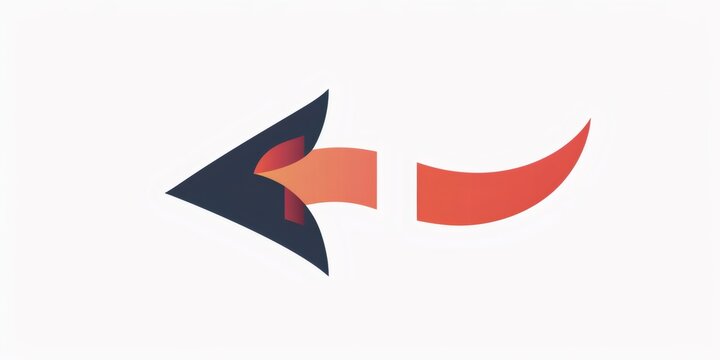 Abstract red and blue arrow pointing left