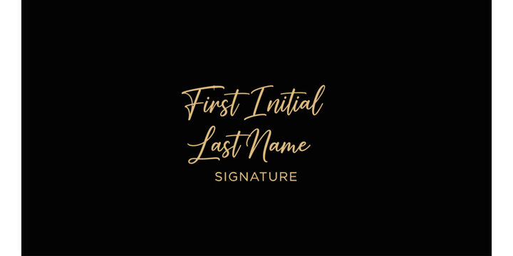 Signature logo with elegant cursive script on black background