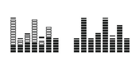 Obraz premium Digital Audio Equalizer Bars Representing Sound Frequency and Music Visualization
