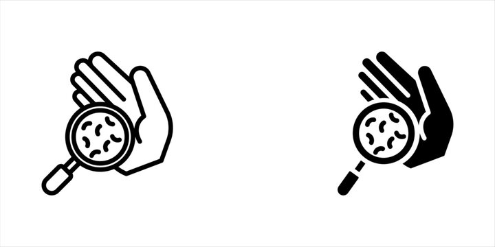 Hand Inspection Icon set, for Quality Control, Visual Product Inspection, Mobile Concept and Web Design, white background vector illustration eps10