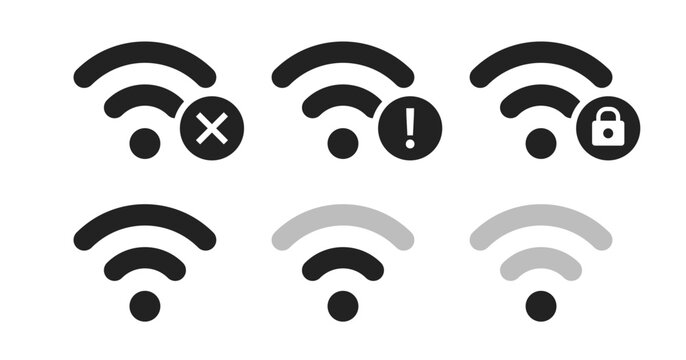 シンプルな無線通信マーク・WiFiのアイコンイラスト（３）	
