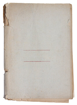 top view of old document folder with copyspace on white