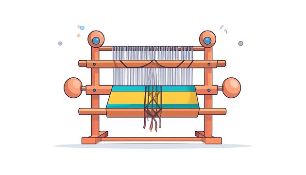 Colorful wooden xylophone with mallets on stand.