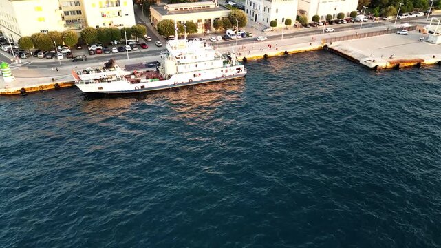 Drone View of Zadar Old Town Harbor