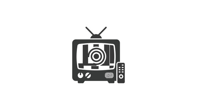Vintage Television Icon with Remote