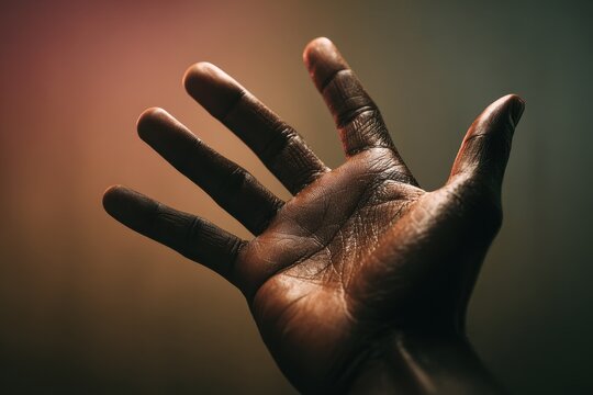 Gesture of connection: a single hand reaching into the frame from the left