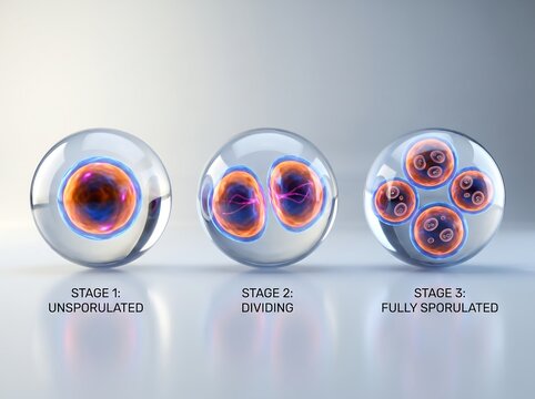 Cyclospora Cayetanensis Oocyst Sporulation Stages Medical Illustration