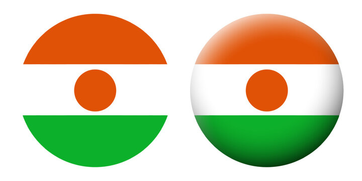 Vector illustration of Niger flag set on transparent background