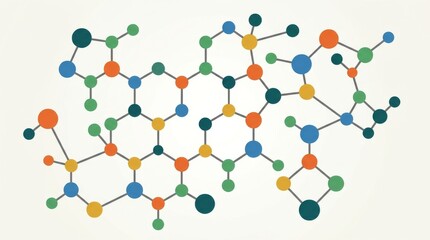 Obraz premium Abstract molecular structure background. Colorful chemical science model for research.