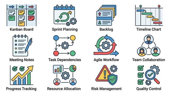Effective Task Management with Visual Tools in a Minimal Vector Format