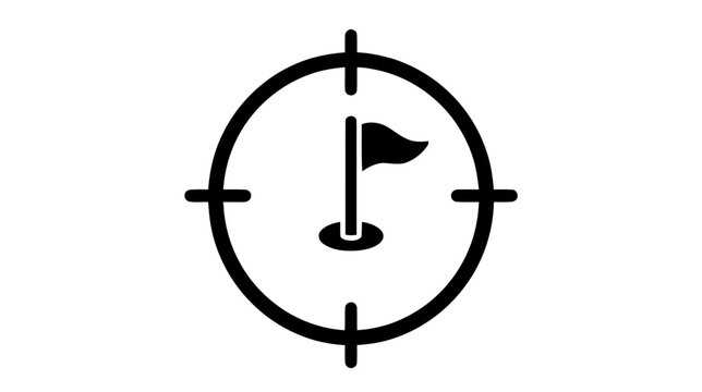 Vector illustration of golf hole target icon on a transparent background