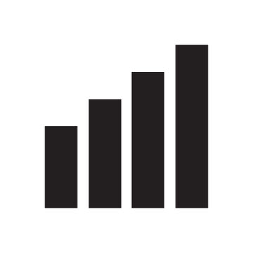 Bar graph silhouette on a white background simple data visualization