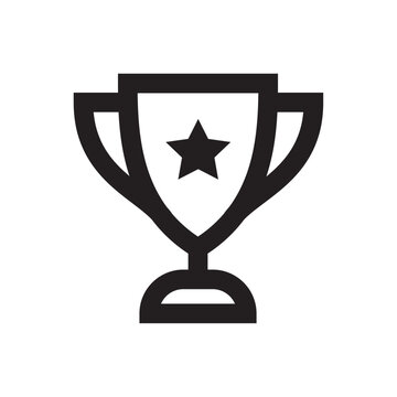 Trophy with star icon black silhouette on a white background