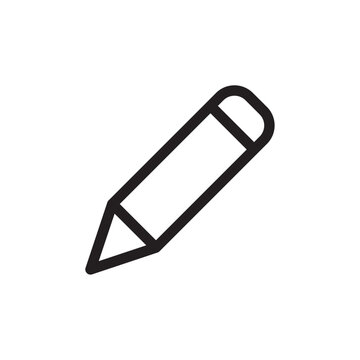 Pencil icon flat line style on a white background writing