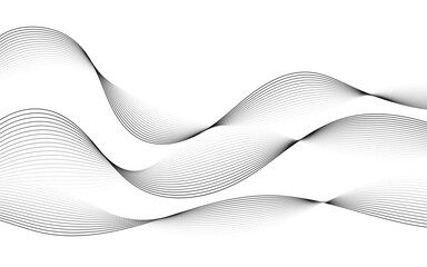 Fototapeta premium Minimalist black and white line wave curve abstract vector background