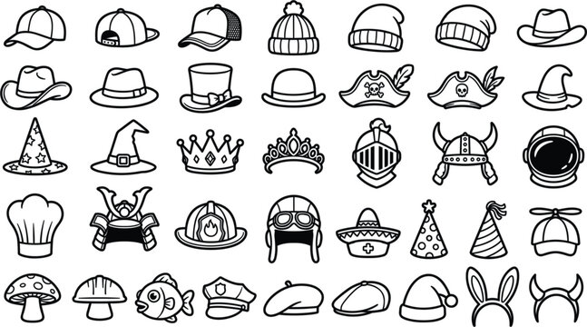 Cartoon Hats & Headwear Expression Pack