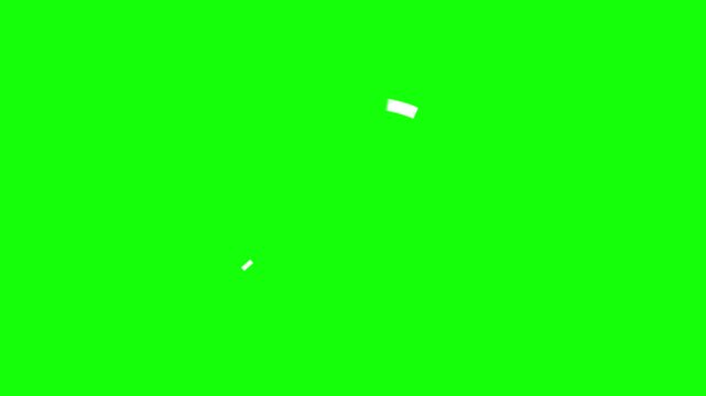 4K 30fps Animated white spiral curved arrow pointing down on green screen background chroma key footage