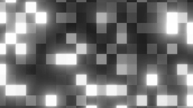 Animated Loopable abstract mosaic blur censored. Dynamic pixel background. Blocks shifting and changing constantly. Shining pulsing square tiles. Digital blocky glitch and mosaic geometric animation