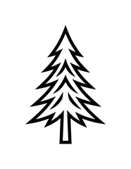 Obraz premium Stylized Pine Tree Outline Vector