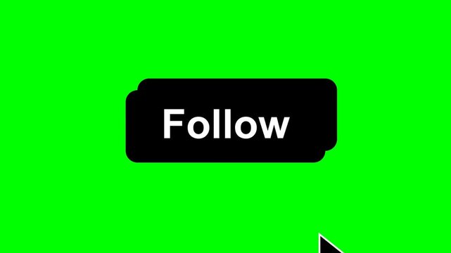 Follow Button Click Animation on Green Screen