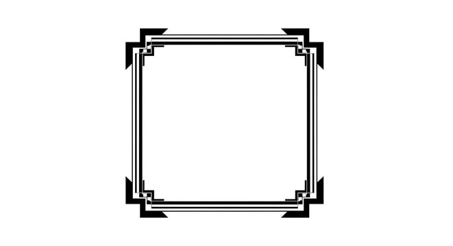 Art deco style decorative square frame border