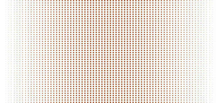 Halftone dot pattern vector, copper brown gradient geometric background, abstract grid texture with fading effect, modern decorative graphic element for web and print design